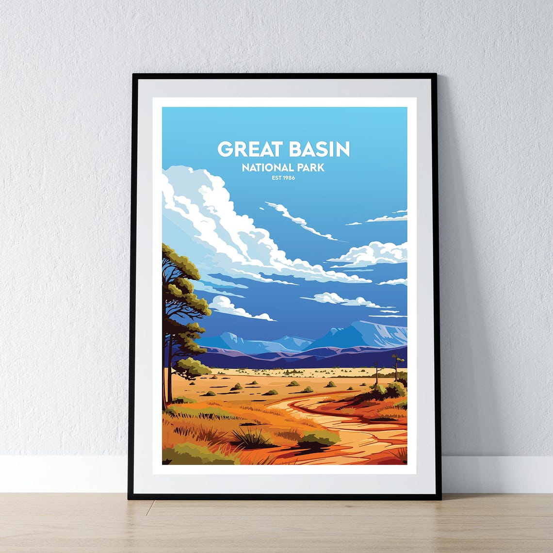 Great Basin National Park Desert Road Bristlecone Vista Travel Poster