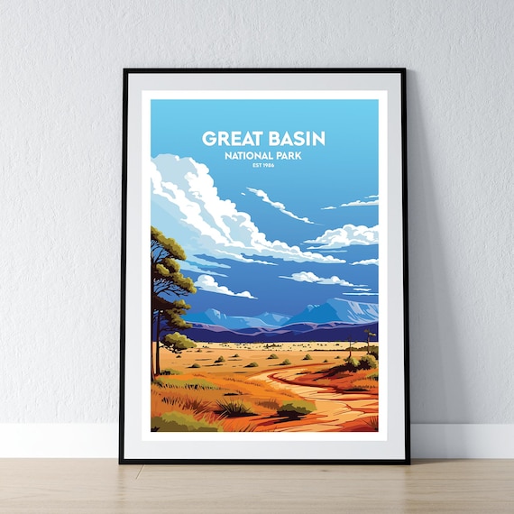 Great Basin National Park Desert Road Bristlecone Vista Travel Poster