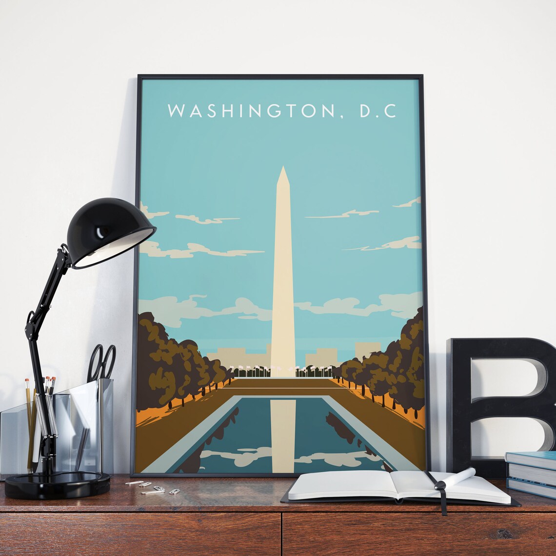 Washington DC Vintage Retro Travel Poster Print