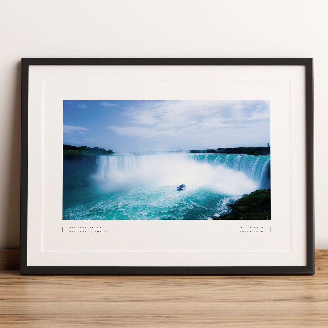 Niagara Falls Travel Poster, Coordinates Wall Art