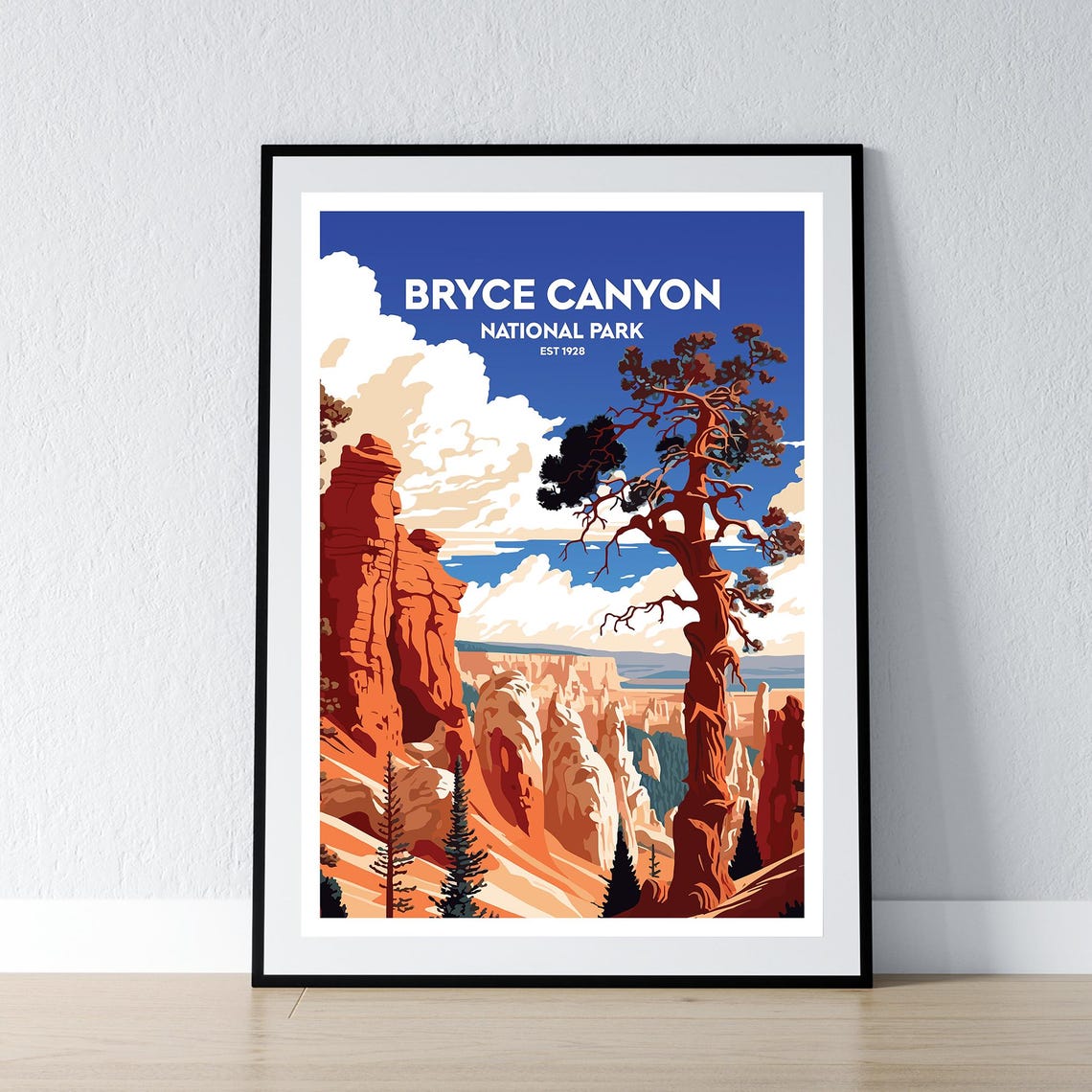 Bryce Canyon National Park Red Hoodoos Vintage Travel Poster