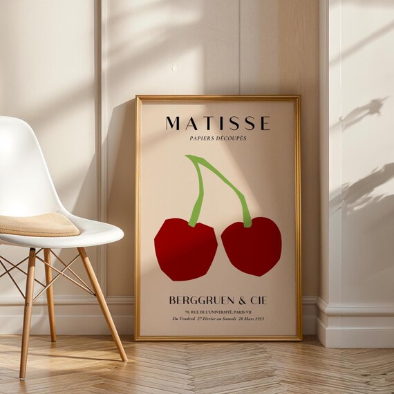 Matisse Red Cherries Papiers Decoupes 1953 Berggruen Paris Poster