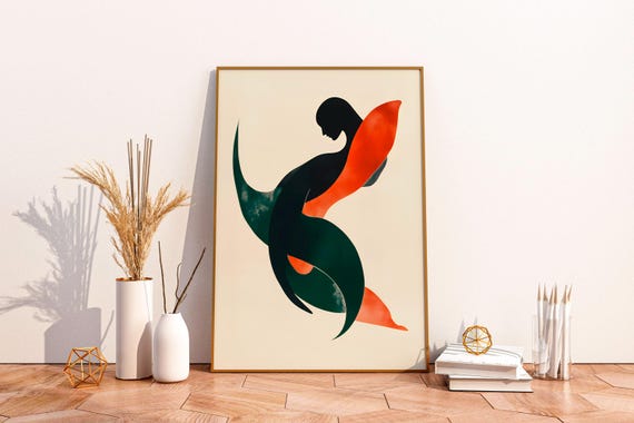 Wabi Sabi Wall Art Print Japandi Boho Poster Minimalist Japanese Abstract Modern Home Decor Serene Flow