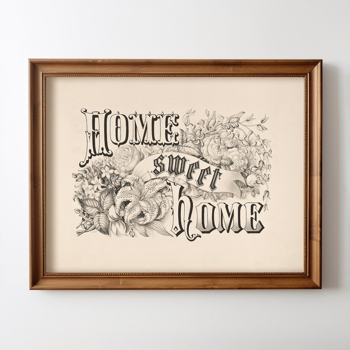 Home Sweet Vintage Typography Art Print