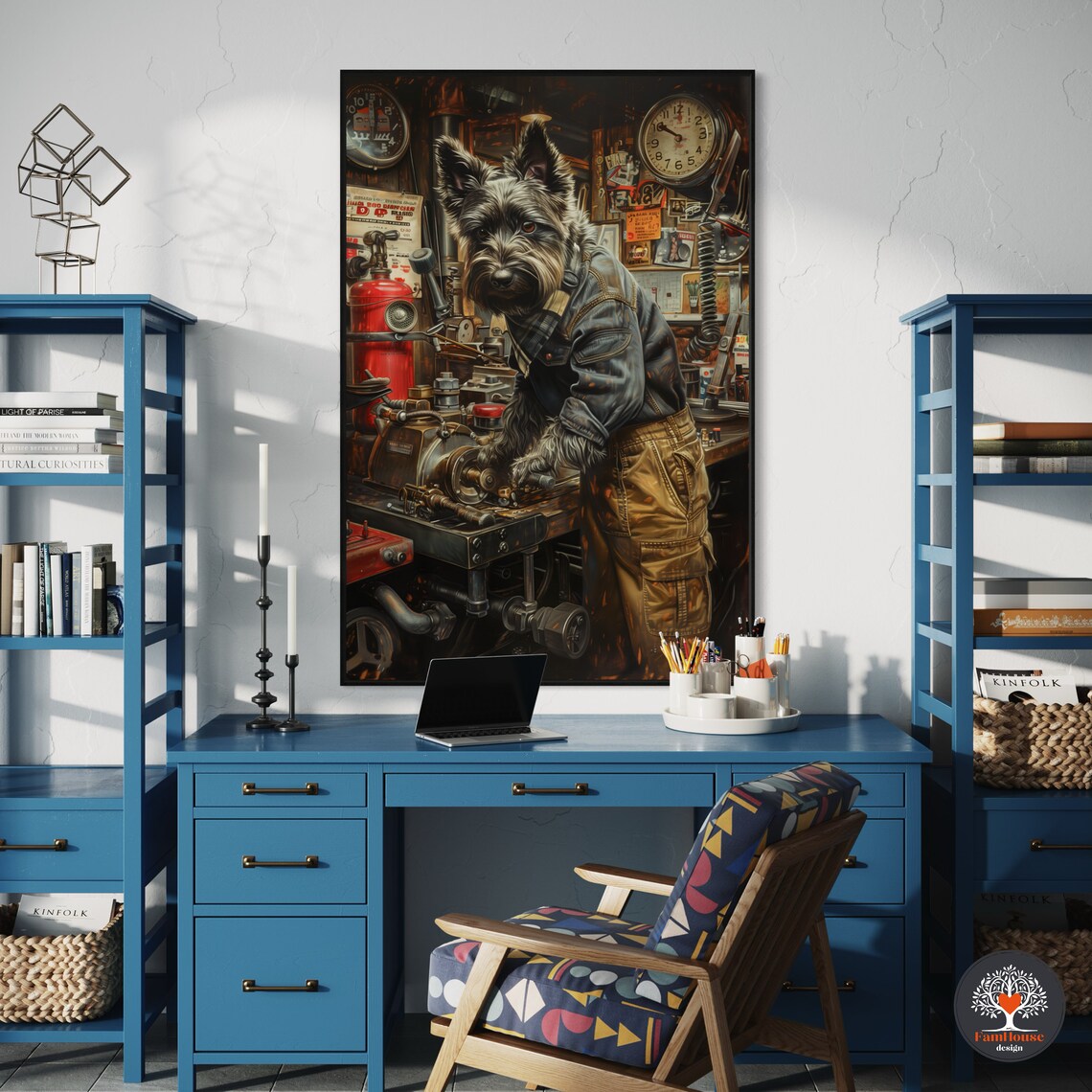 Scottish Terrier At Work Personalized Art Print - Image 5