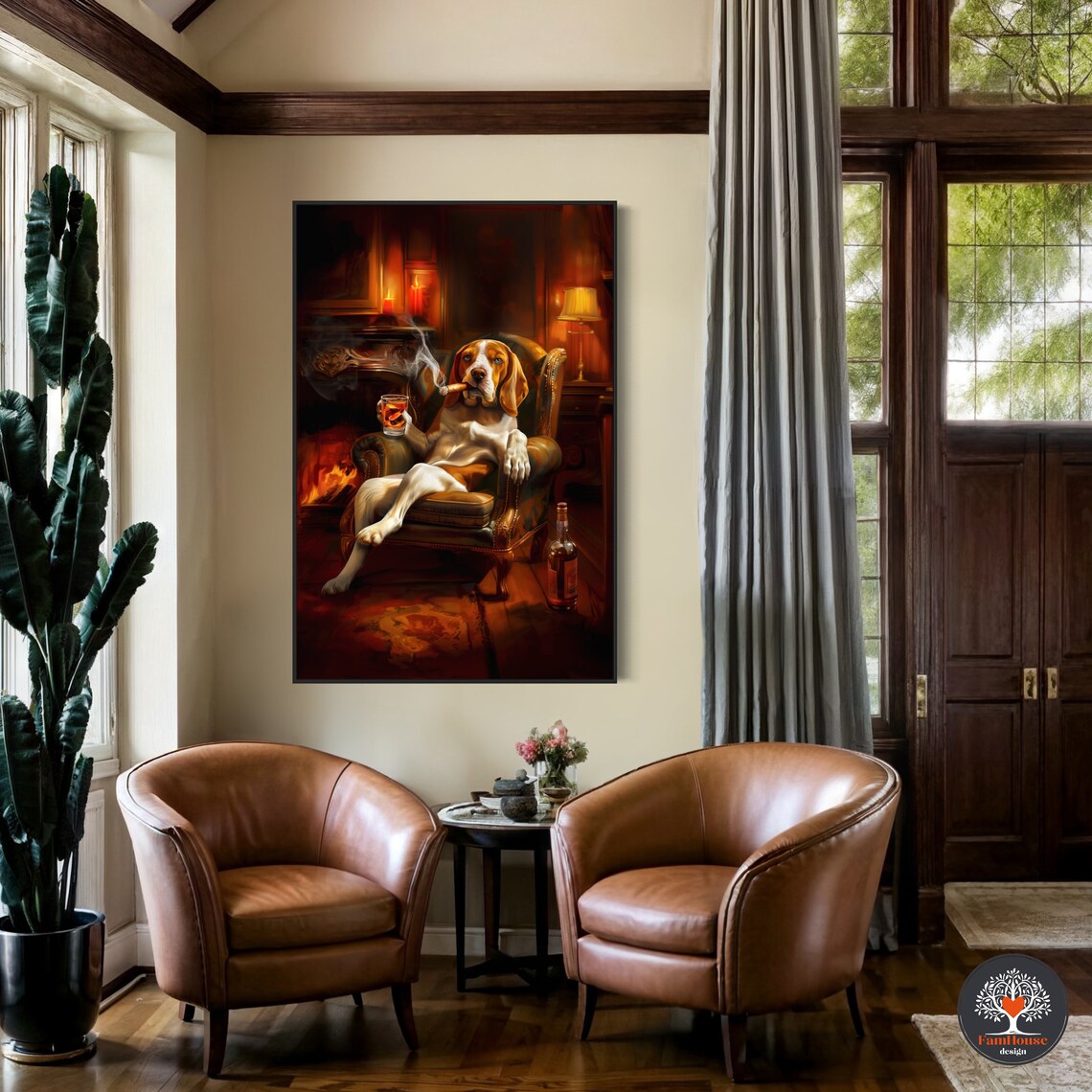 Victorian Beagle Custom Regal Pet Portrait Art Print - Image 3