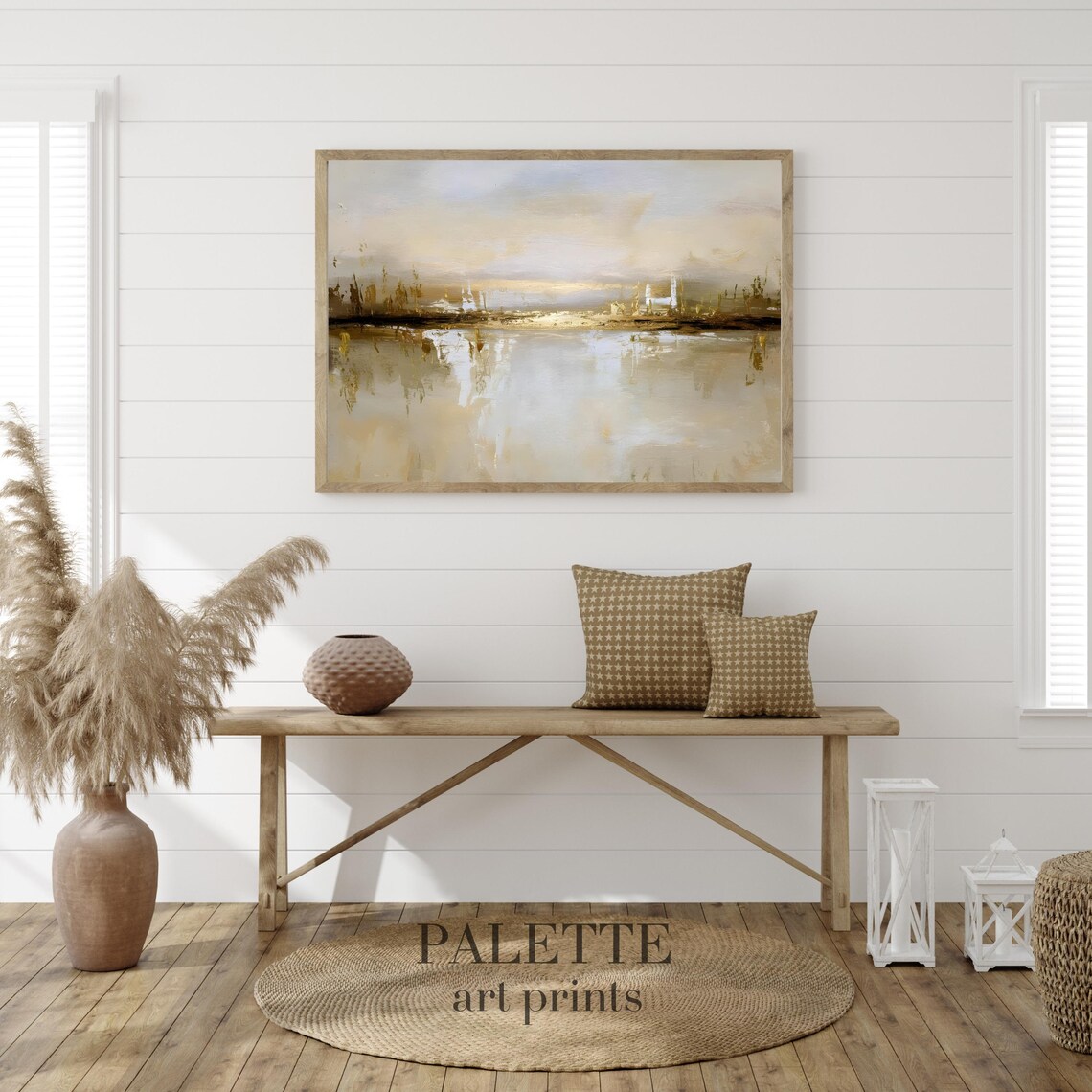 Impressionist Golden Abstract Landscape, Warm Tones - Image 2