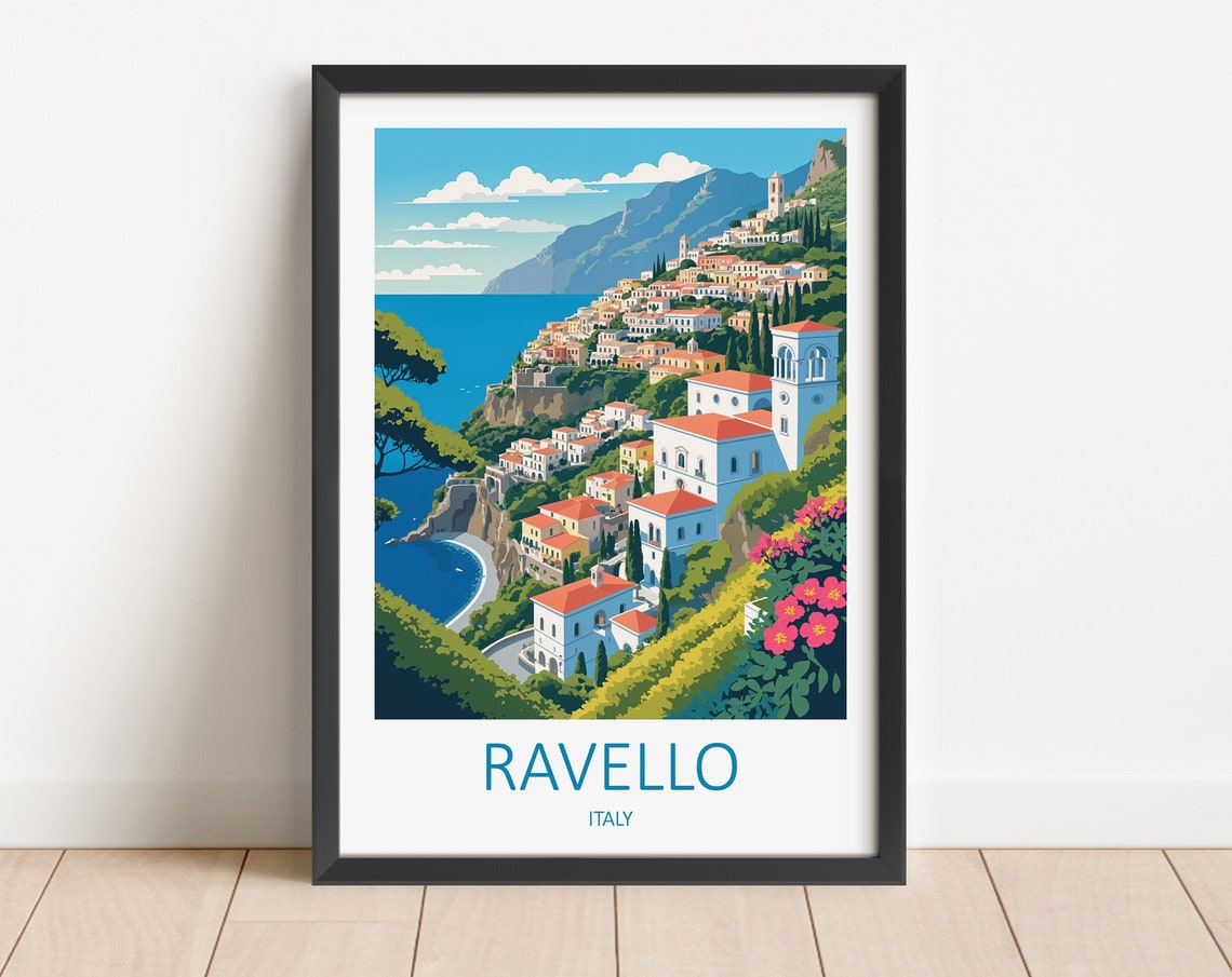 Ravello Italy Amalfi Coast Cliffside Village Sea View Poster