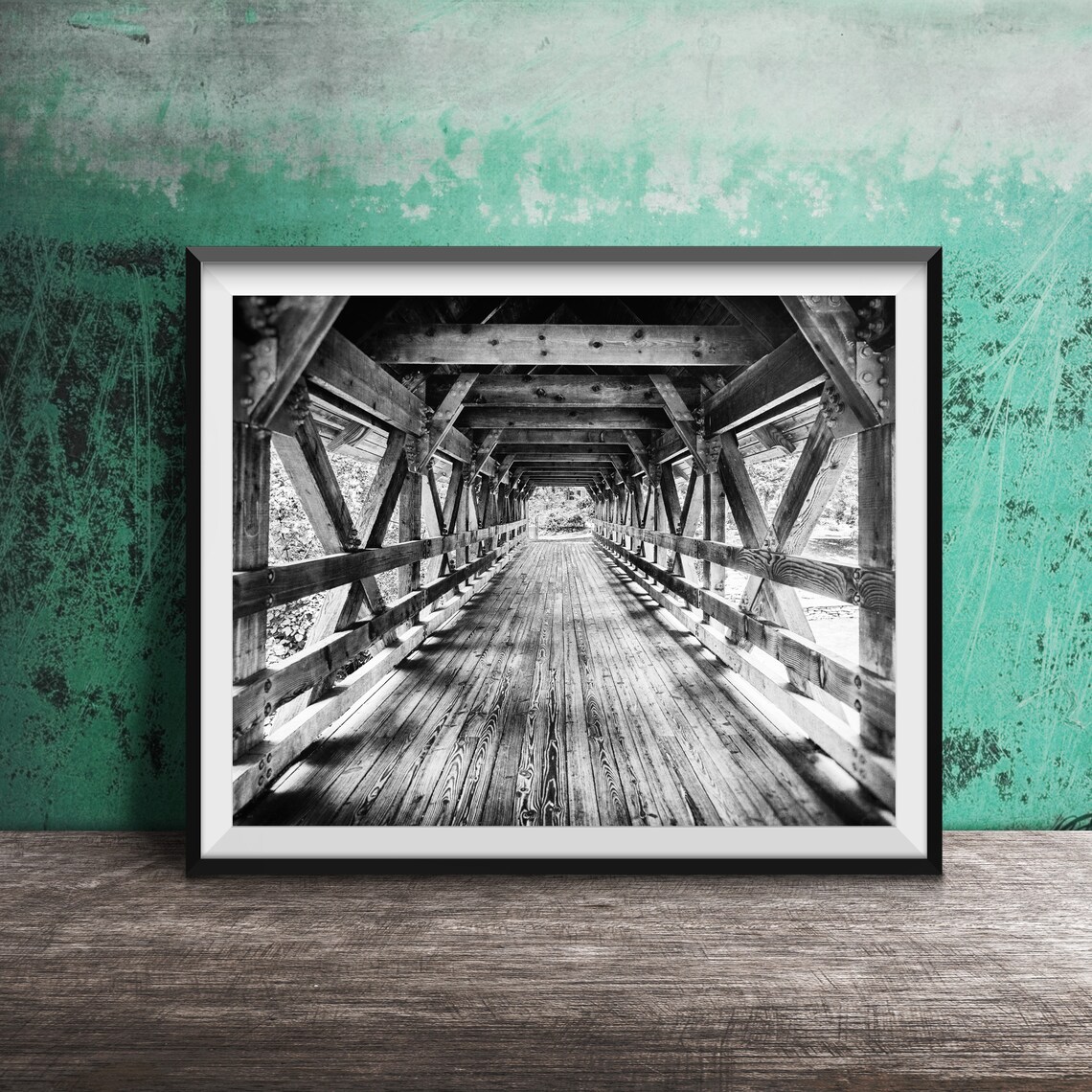 Covered Bridge, Naperville Illinois Riverwalk Art Print - Image 2