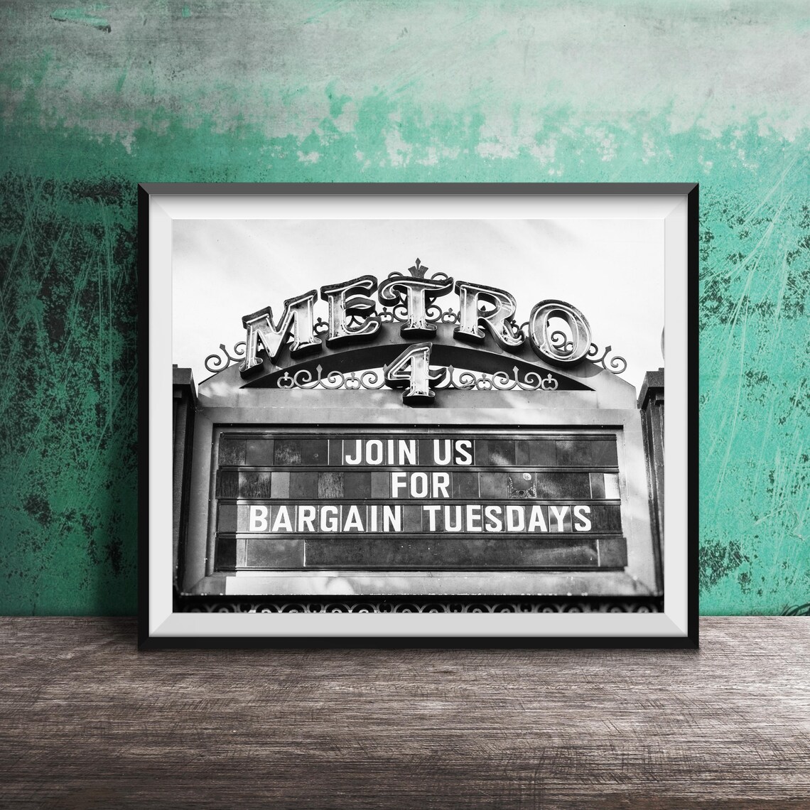 Metro 4 Theater Marquee Join Us for Bargain Tuesdays Retro Poster - Image 2