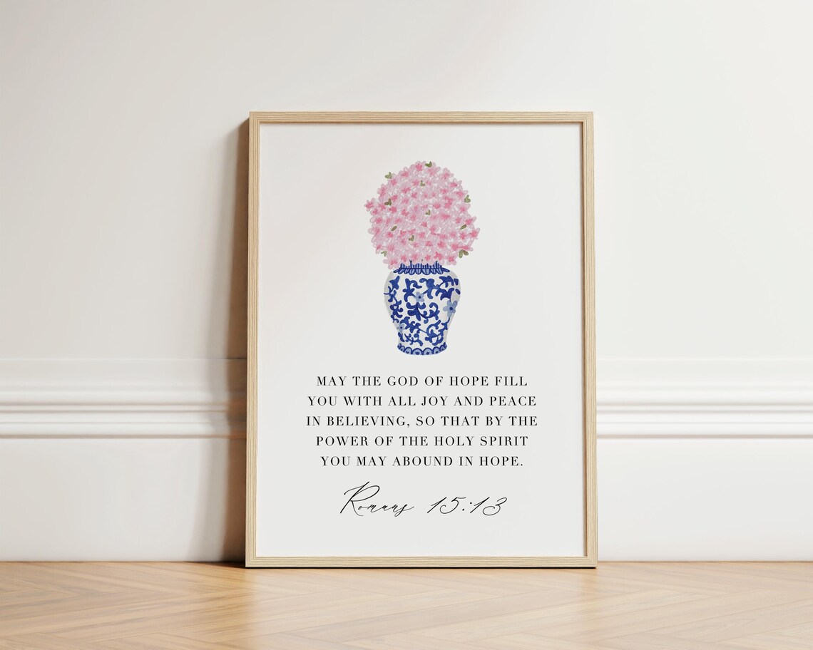 Watercolor Cherry Blossom In Ginger Jar, Art Print - Image 4