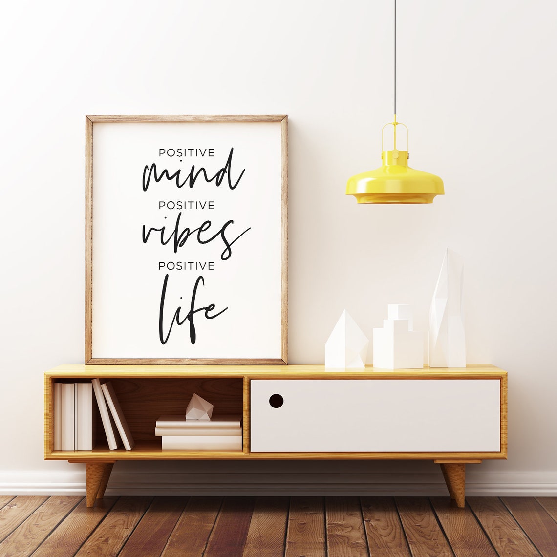 Positive Mind Positive Vibes Positive Life Typography Poster - Image 3