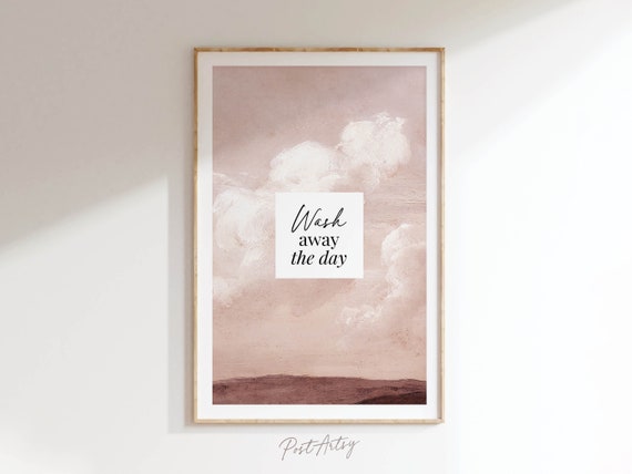 Wash Away Laundry Room Print Laundry Wall Art Decor Utility Room Sign Cloud Poster Laundry Room Wall Hang Home Wall Decor Refresh