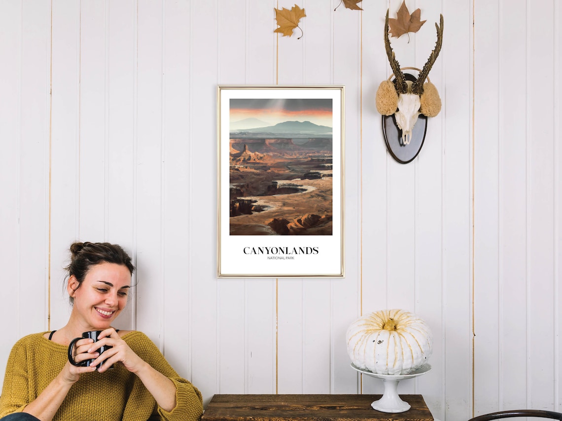 Canyonlands National Park Desert Sunset Red Canyon View Poster