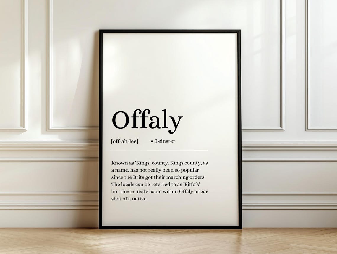 Offaly Irish County Dictionary Definition Funny Ireland Gift Poster