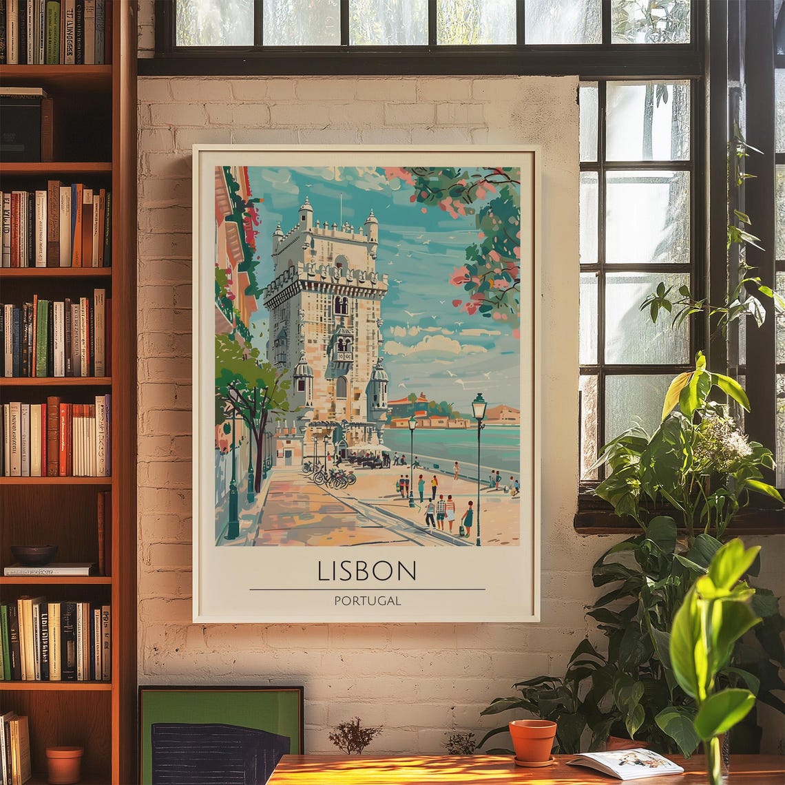 Lisbon Portugal Belem Tower Waterfront Landmark Travel Art Poster