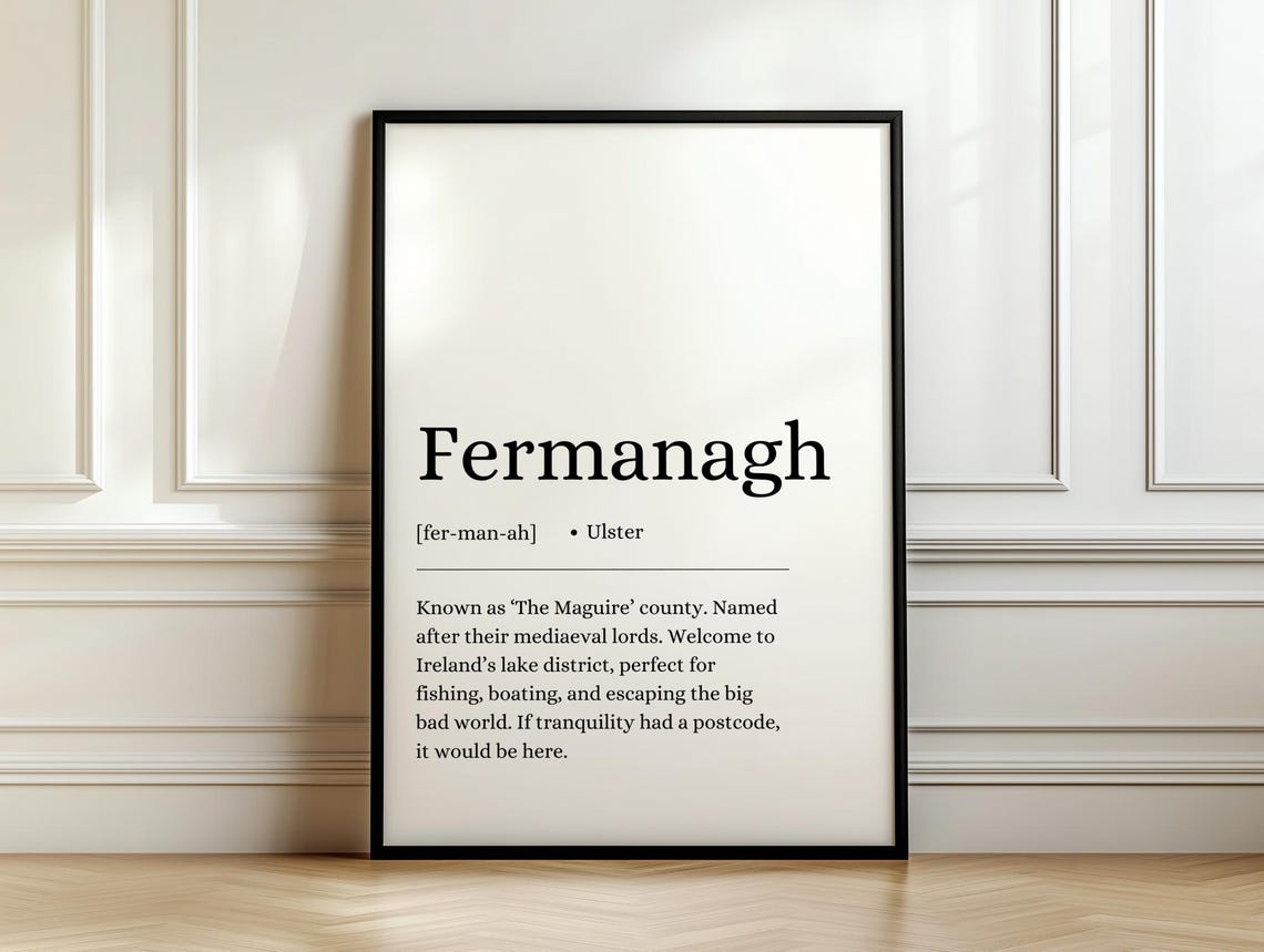 County Fermanagh Definition Irish Ulster Lake District Wall Poster