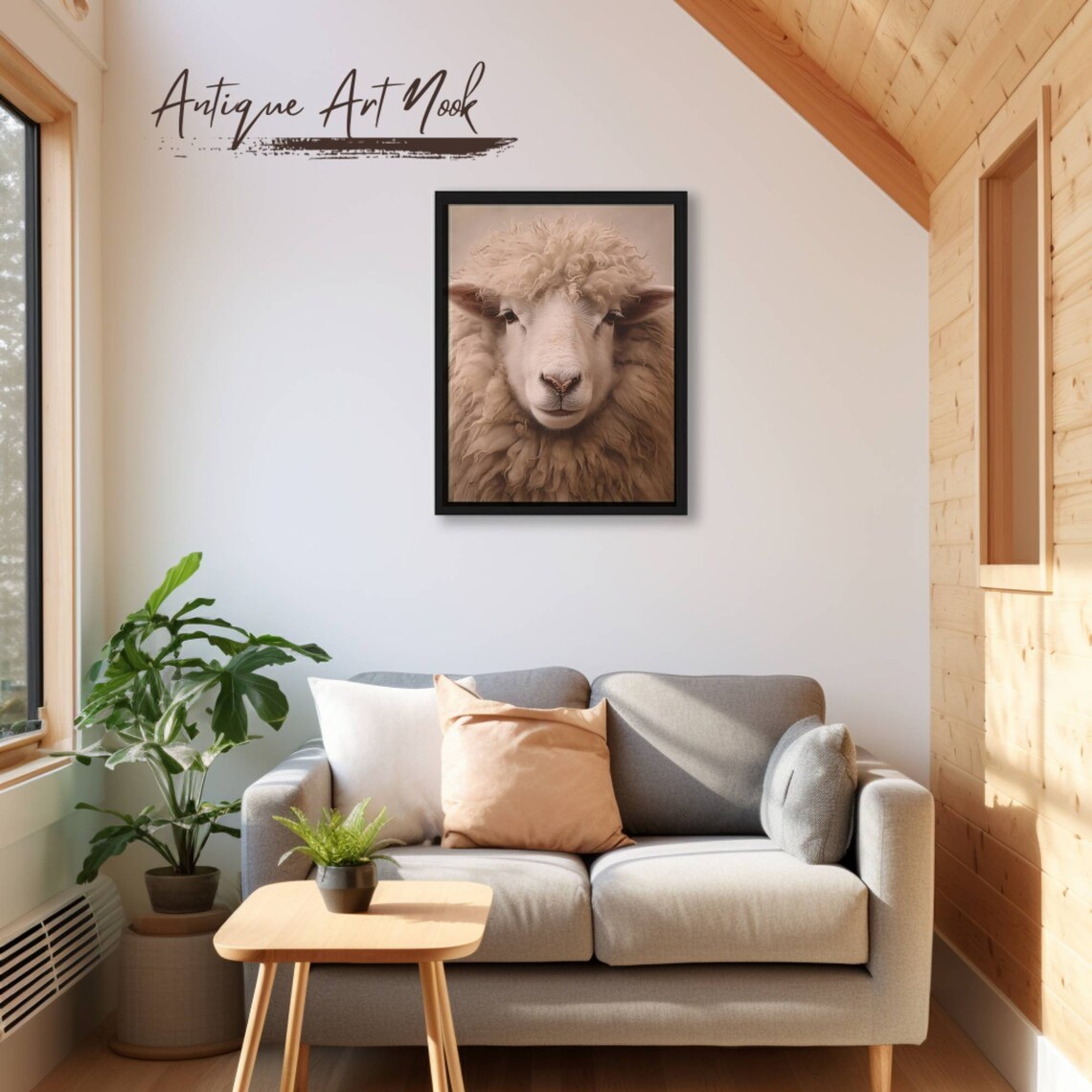 Sheep Wall Art, Cottagecore Landscape Art Print - Image 2