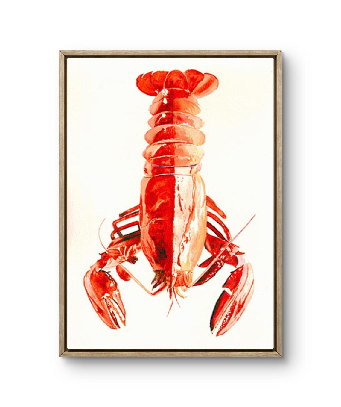 Lobster Watercolor Art Print, Coastal Kitchen