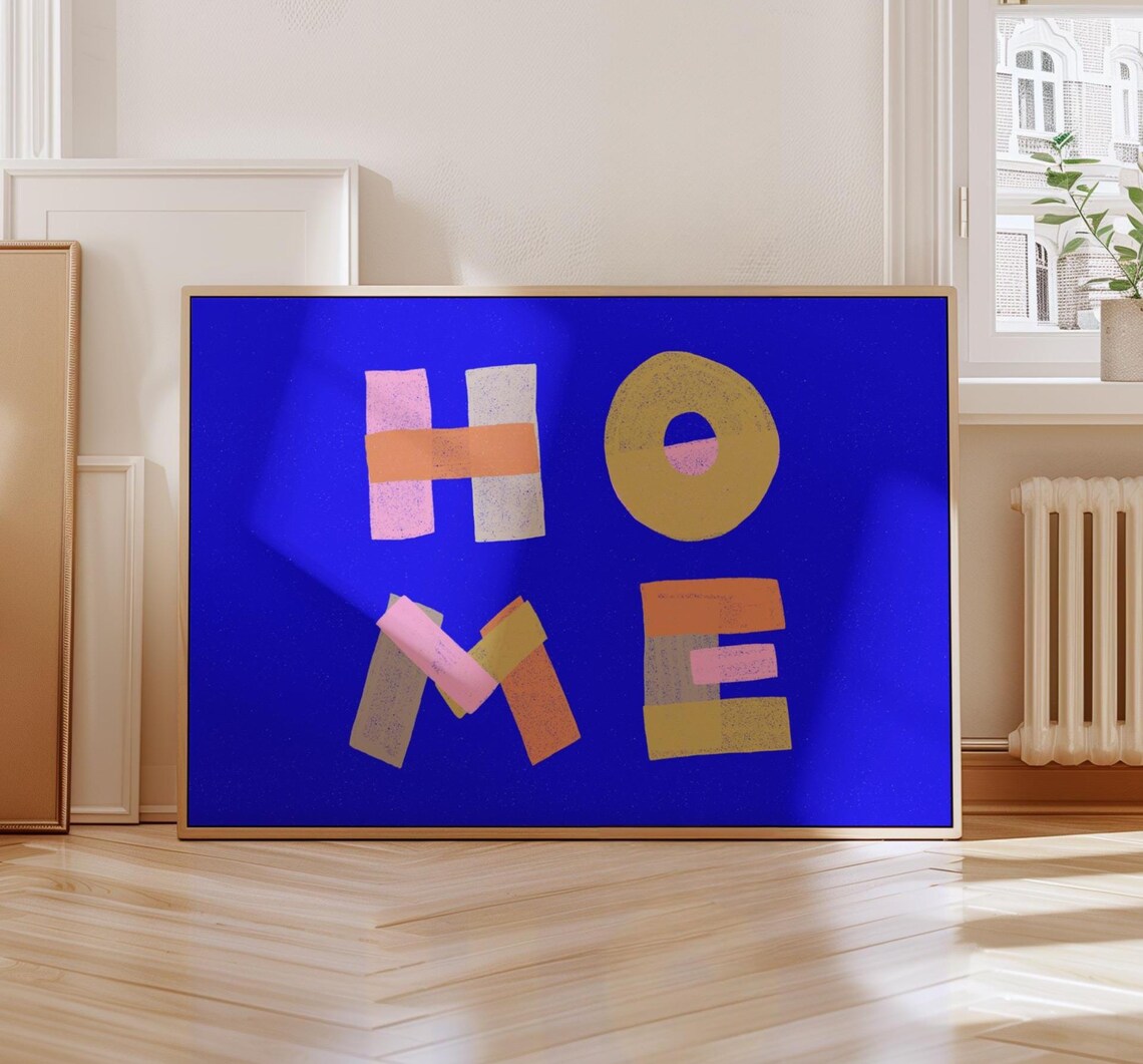 Home Wall Art Colorful Typography Print Modern Abstract Lettering Poster Decor