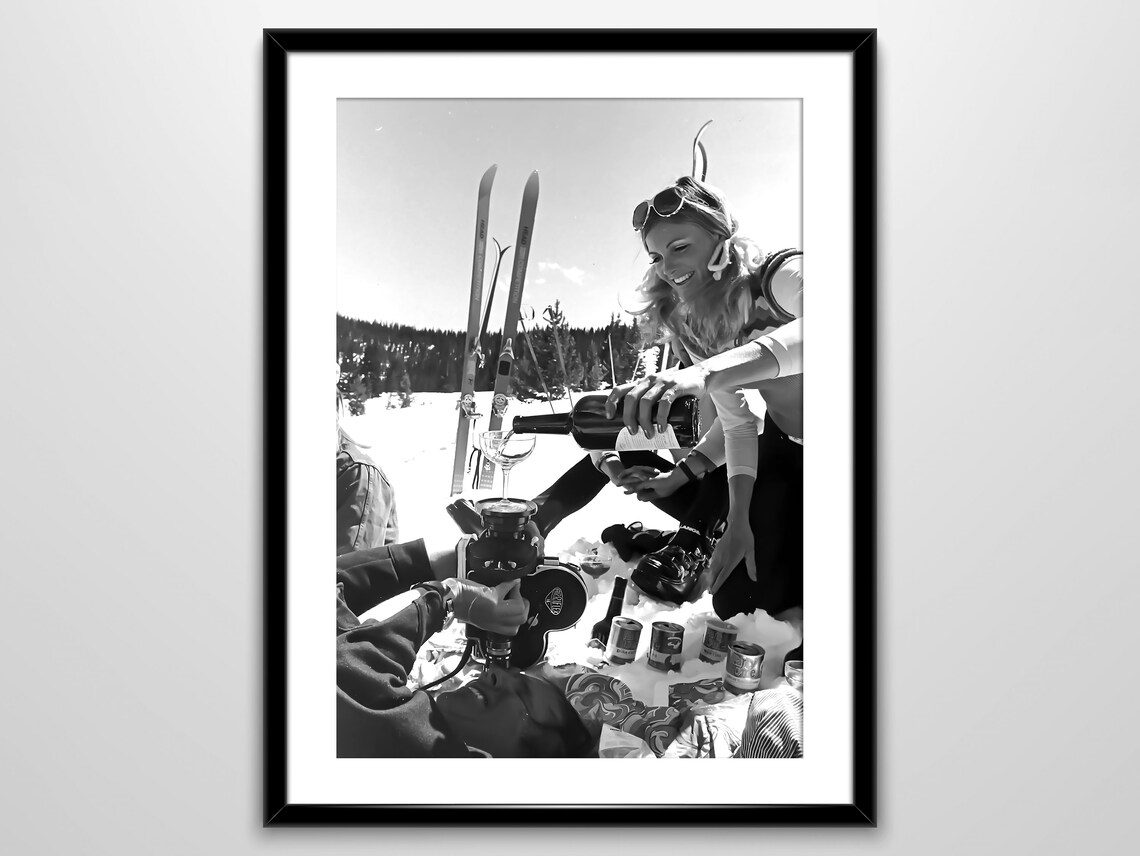 Vintage Apres Ski Poster, Ski Lodge Bar Cart Art - Image 3