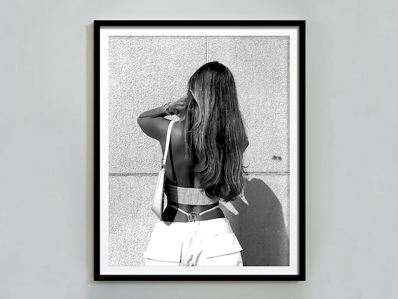 Luxury Fashion Poster Black And White Designer Wall Art High Fashion Photography Print Maximalist Room Decor Trendy Wall Art