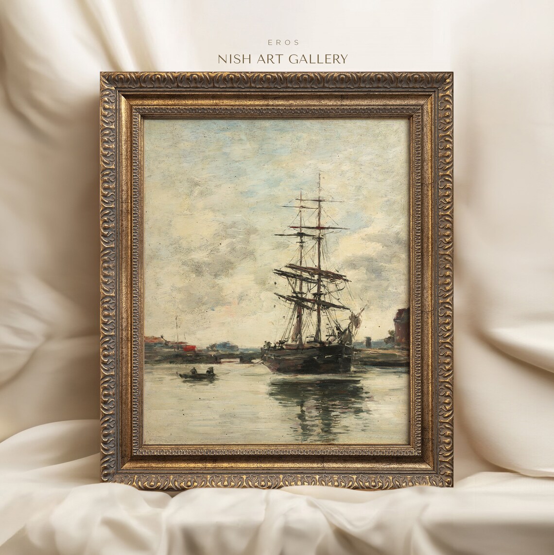 Vintage Sailboat Print, Coastal Nautical Art Print