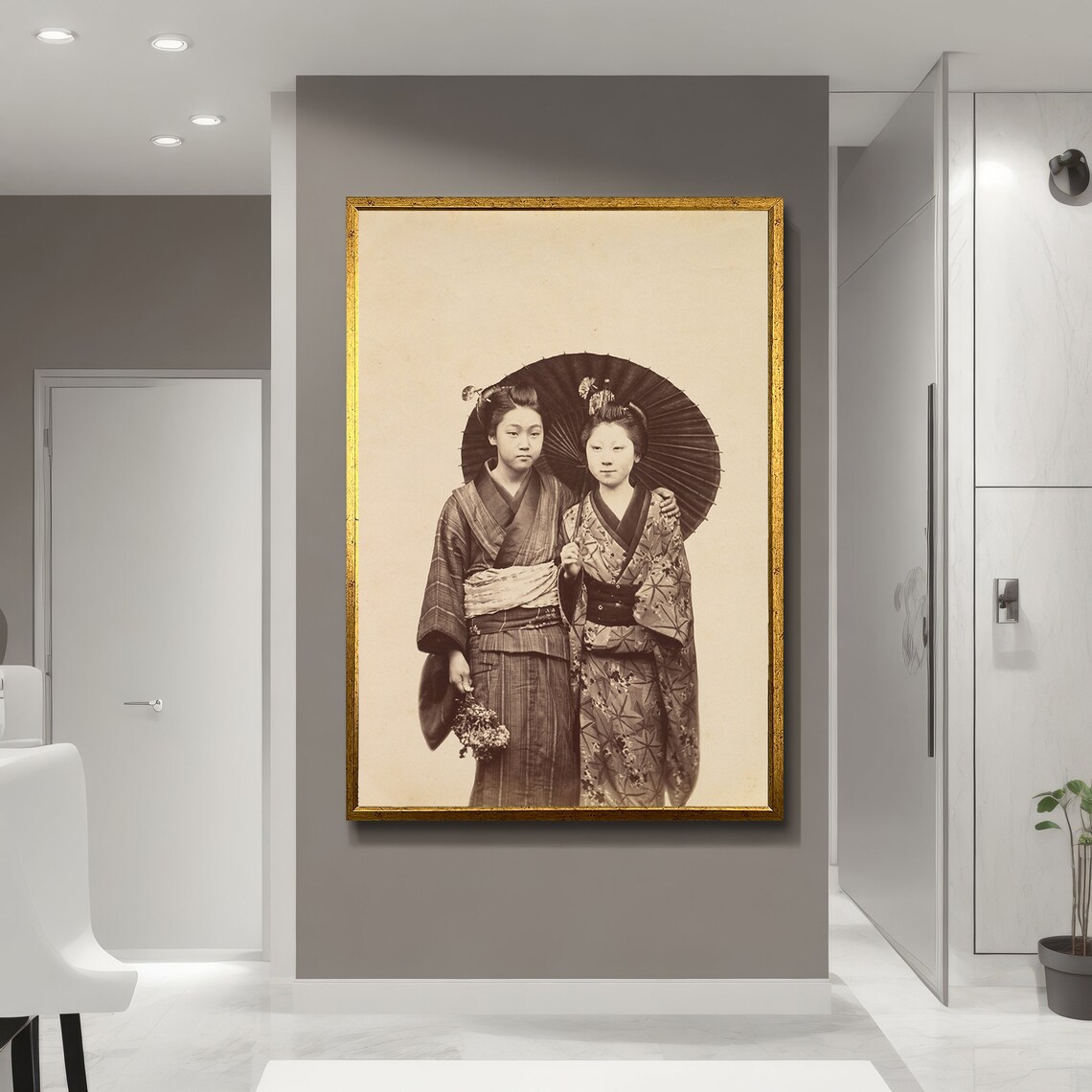 Two Geisha, Japanese Vintage Photo Art Print - Image 5