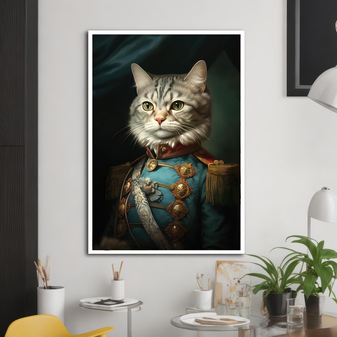 Uniformed General Cat Portrait, Majestic Print - Image 2
