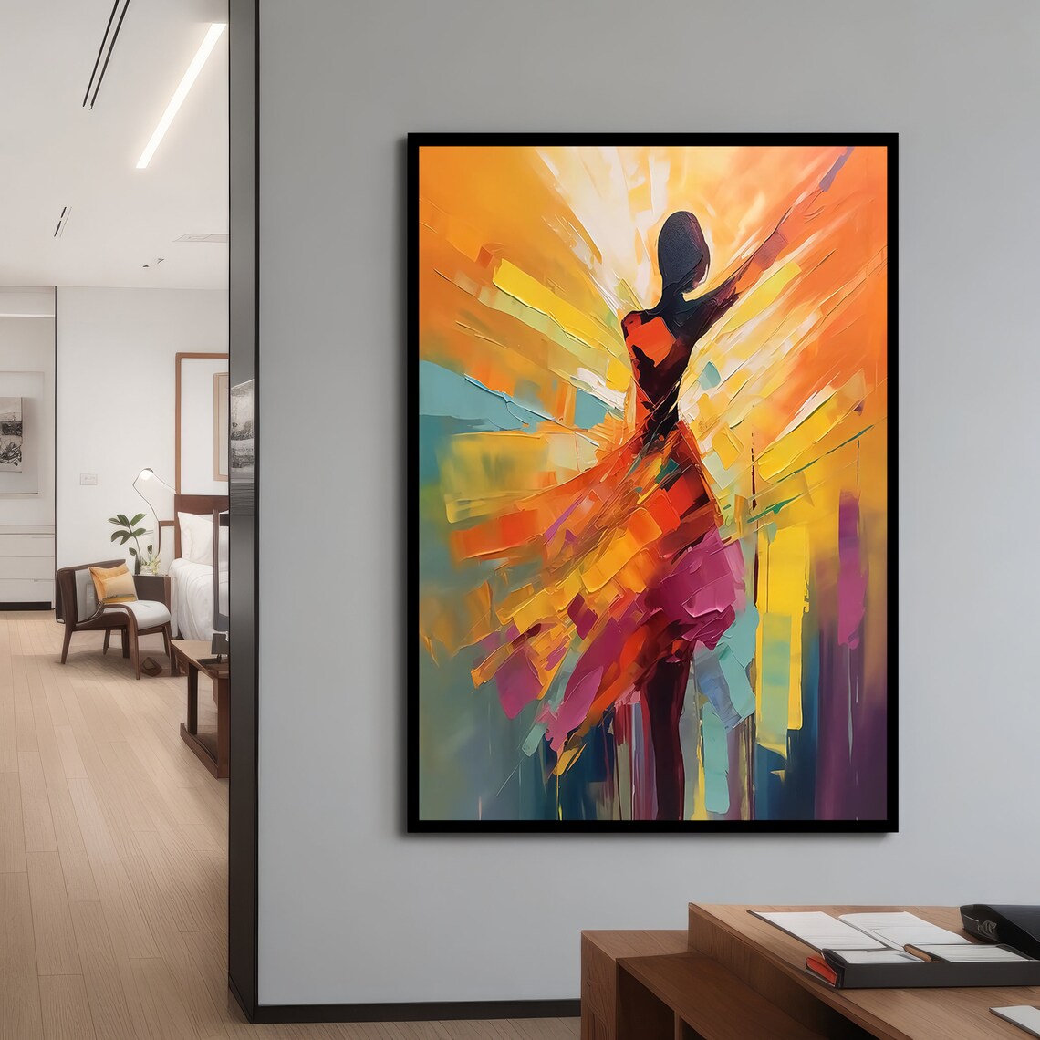 Bright Abstract Dance, Modern Ballet Dancer Art Print - Image 4