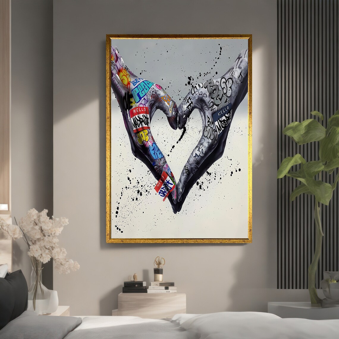 Graffiti Art Heart Hand Gesture, Urban Decor - Image 5