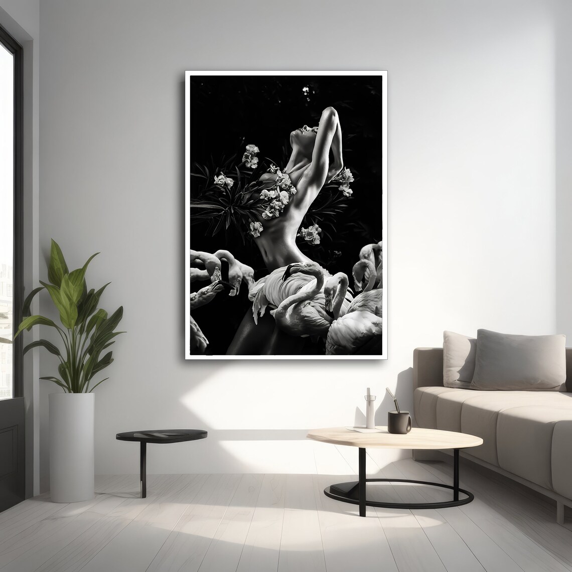Exotic Nude With Flamingos, Intimate Gift - Image 2