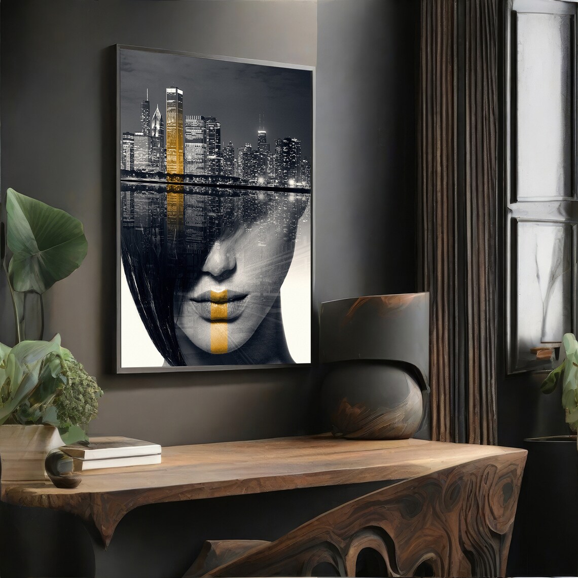 Urban Woman Reflection - Stylish Wall Decor