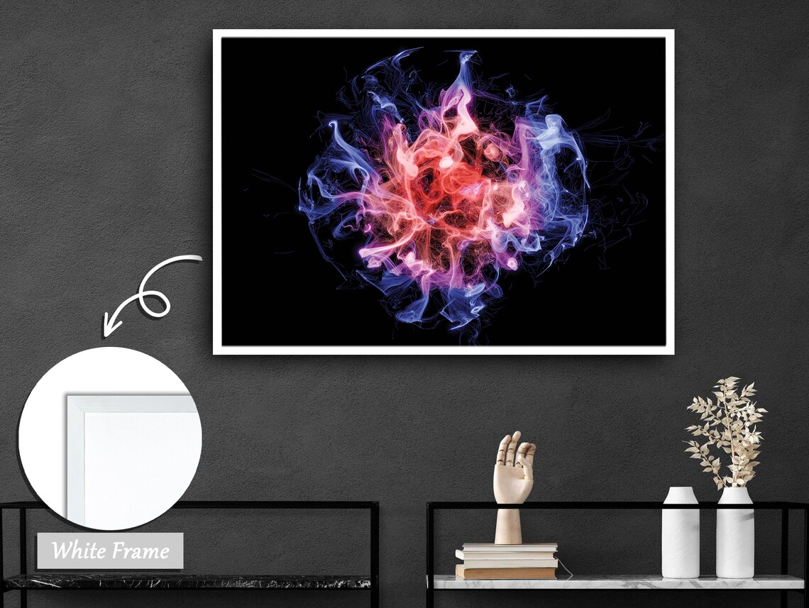 Ethereal Cosmic Flames Art Print, Mystical Decor - Image 2