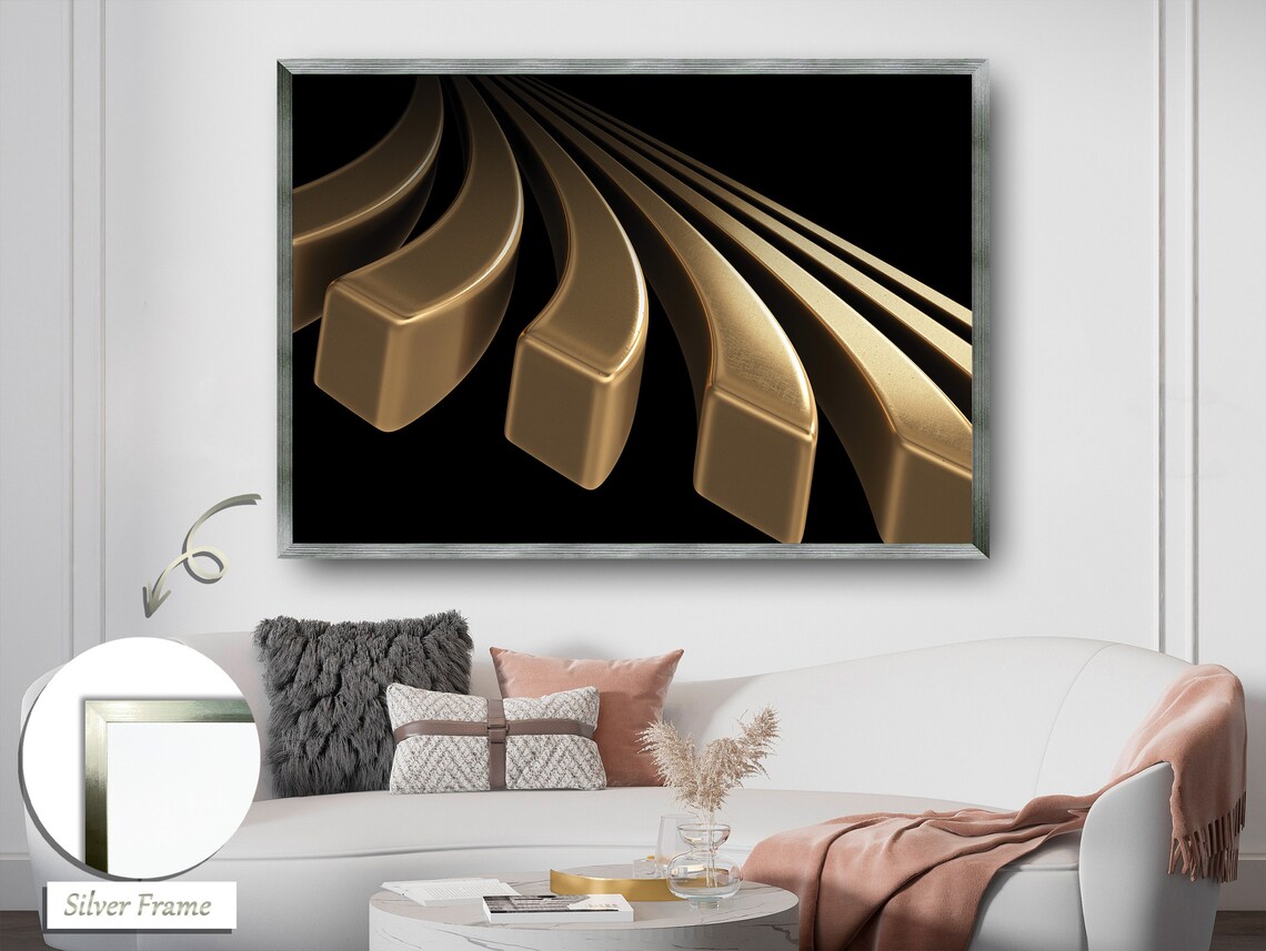Abstract Gold Blocks Painting, Modern Design - Image 5