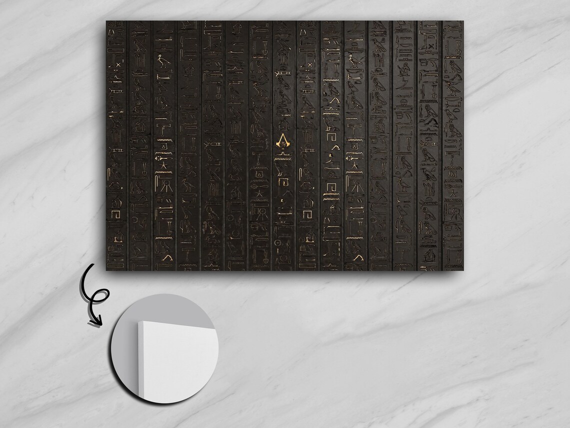 Futuristic Hieroglyph Tablet, Modern Mixed Media Art - Image 5