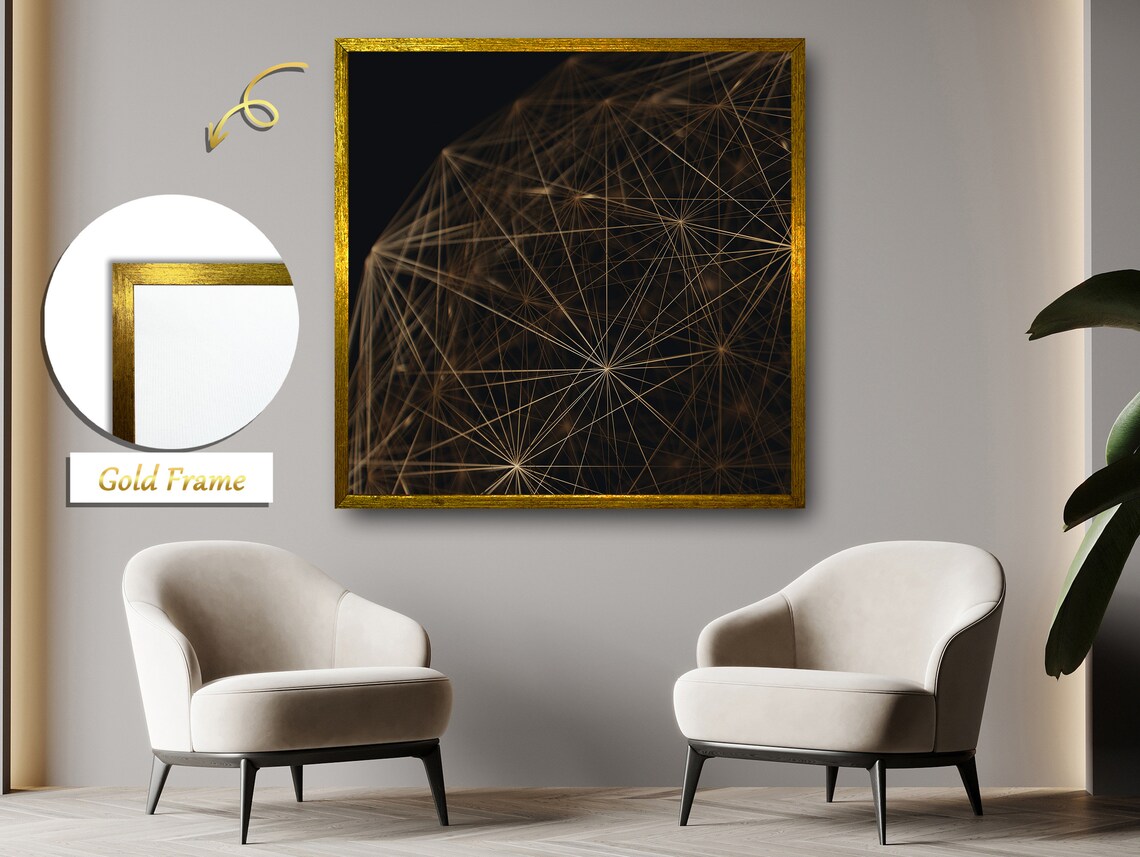 Connected Bronze Mesh Artwork, Abstract Metal Art - Image 5