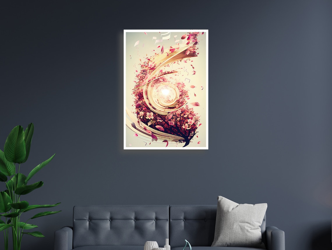 Melodic Resonance Musical Illustration, Living Room Decor - Image 5