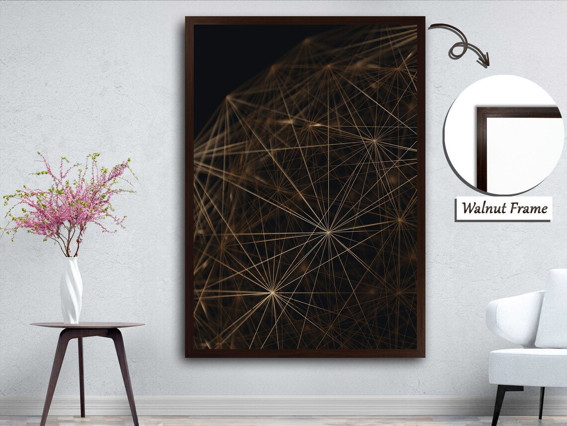 Yellow Triangle Line Pattern Geometric Art - Image 4
