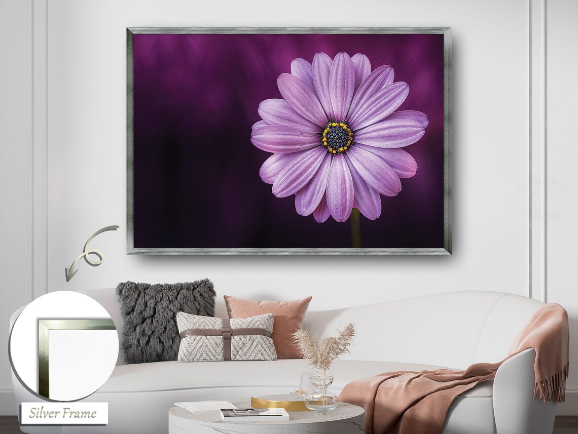 Purple Violet Blossom, Floral Elegance Wall Art Print - Image 2
