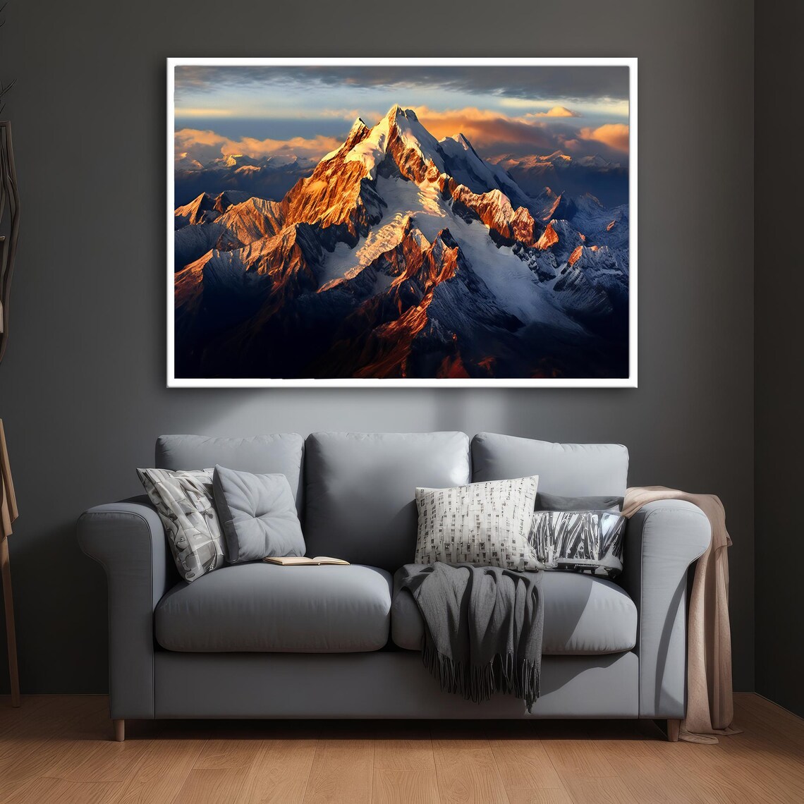 Sunrise Over Snowy Mountains, Nature Landscape Print - Image 2