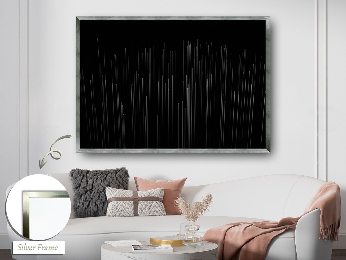 Vertical Lines Abstract Minimalist Wall Art - Image 2