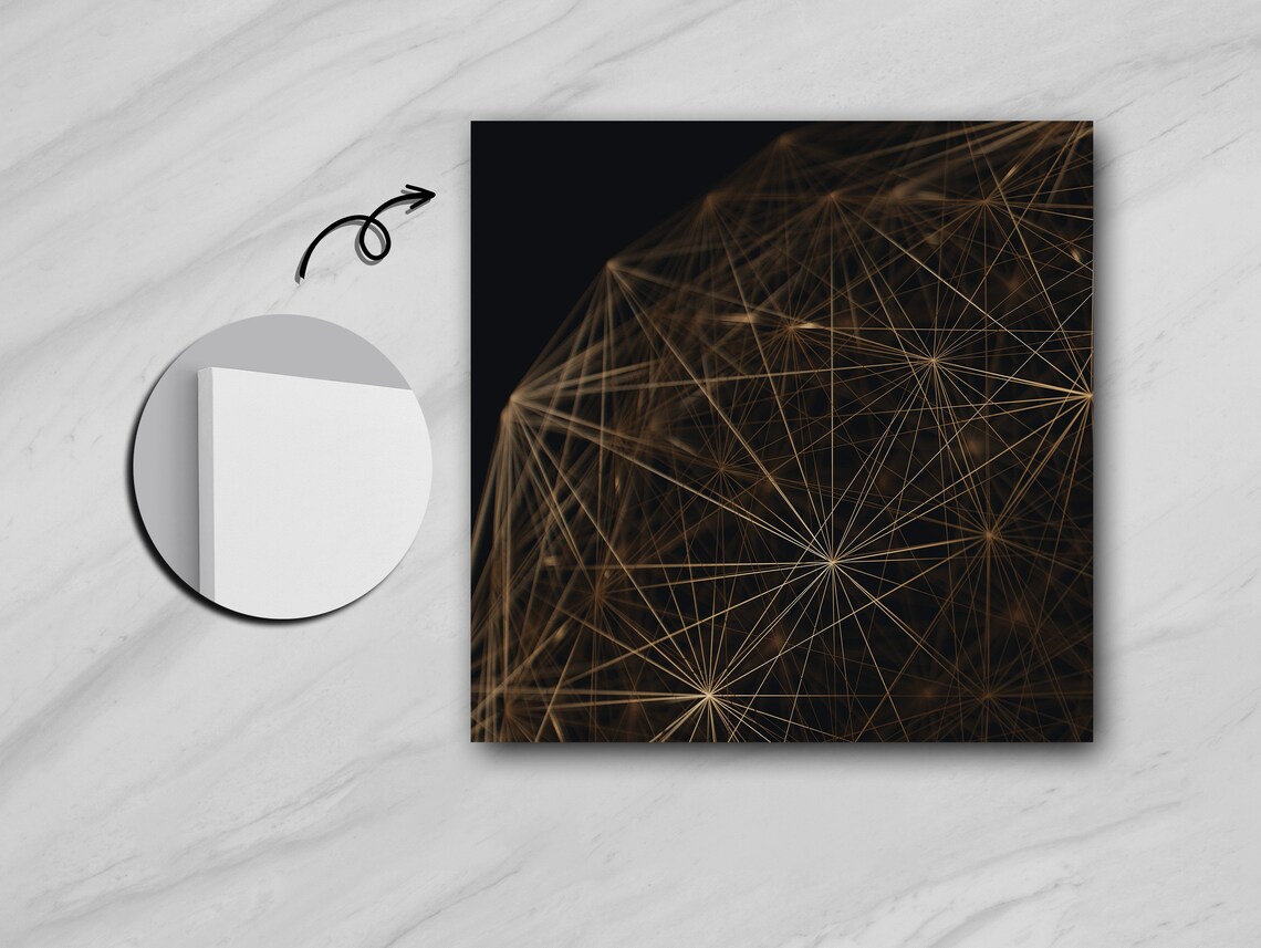 Connected Bronze Mesh Artwork, Abstract Metal Art