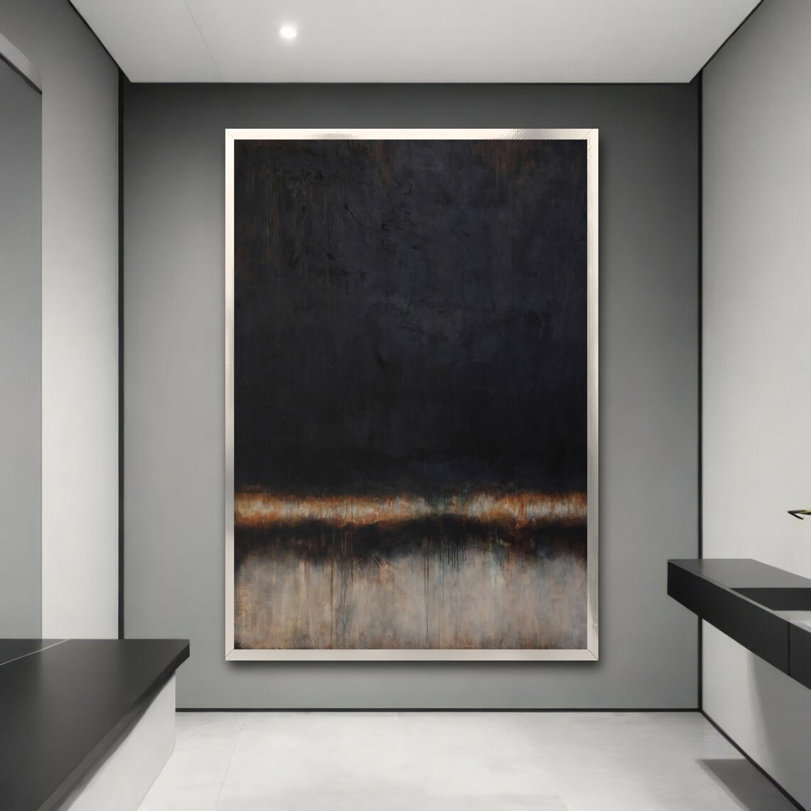 Abstract Dark Gradient Painting, Modern Art Gift - Image 3