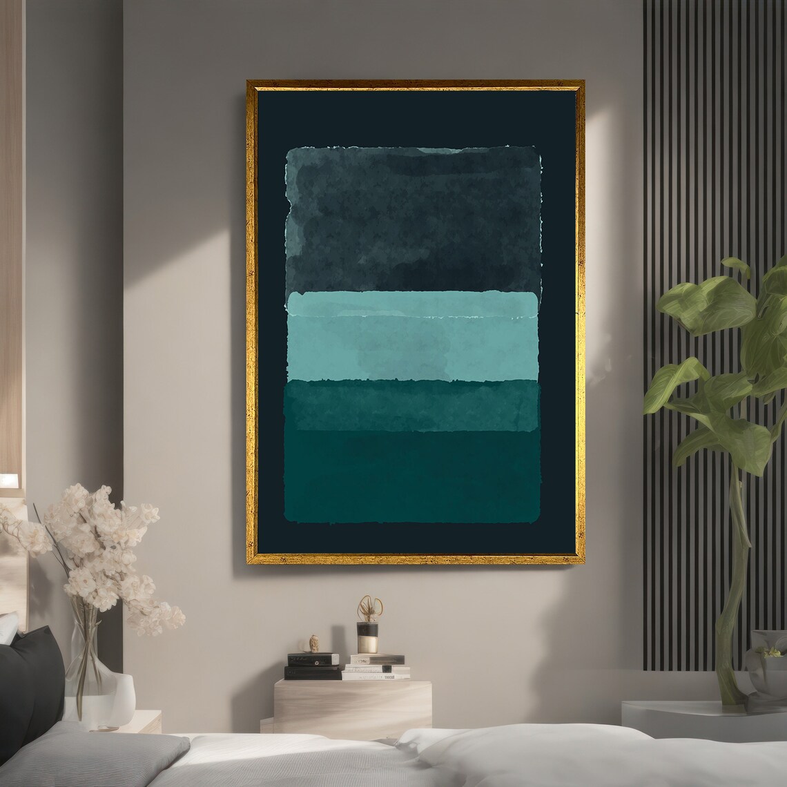 Rothko Inspired Abstract Painting, Green Gradient - Image 5