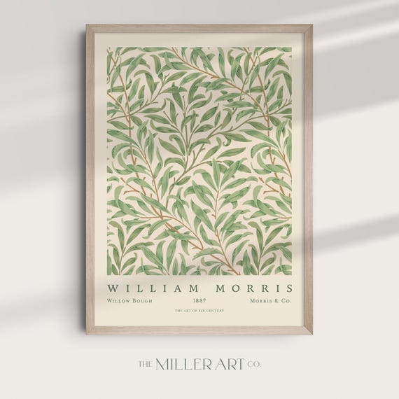 William Morris Willow Bough Print Vintage Botanical Arts Crafts