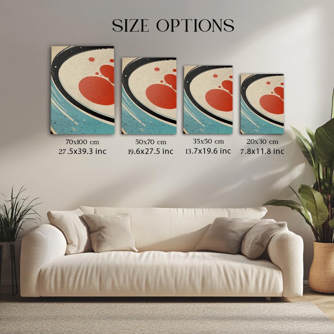 Retro Sun Circles Abstract Vintage Geometric Mid Century Wall Art - Image 3