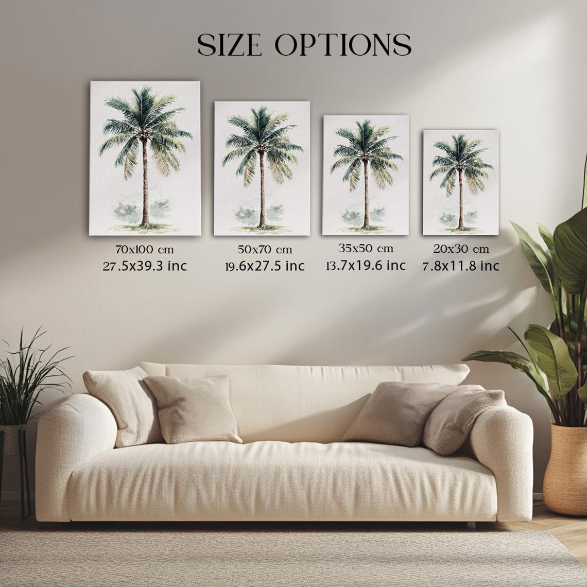 Single Coconut Palm Tree Watercolor Beach Tropical Island Poster - Image 3