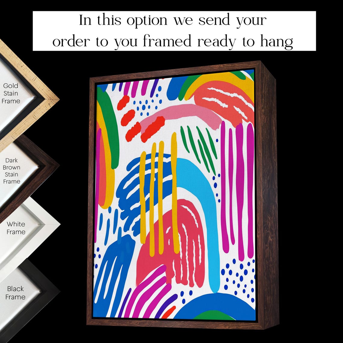 Colorful Abstract Brushstroke Modern Art Print for Home Decor - Image 2