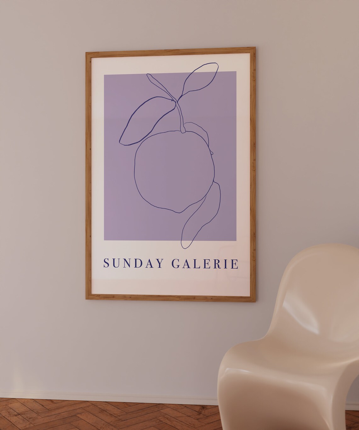 Sunday Galerie Lavender Abstract Orange Line Citrus Art Poster - Image 3